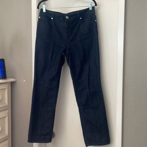 Euc Chico’s Geo Stone Platinum Ankle Jeans.